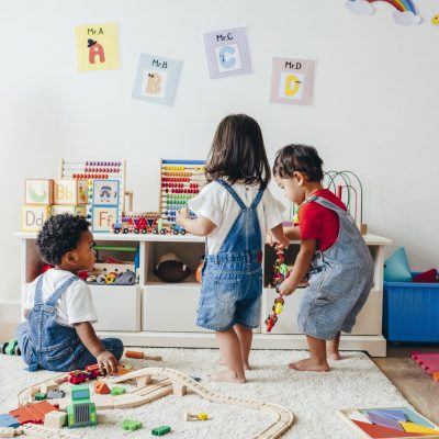 Young children enjoying in the playroom